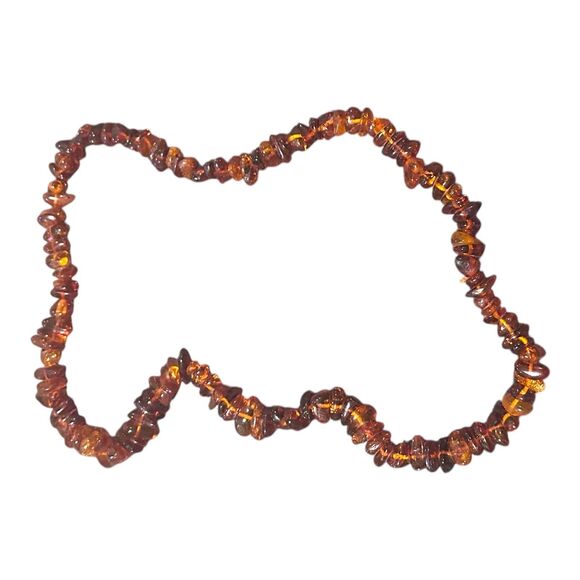 VNTG Real Cognac Baltic Amber  Necklace Hand Strung Continuous Inclusions 58.1 G - Picture 3 of 5